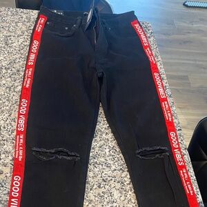 Fashion nova black good vibes jeans